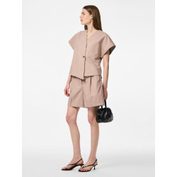 PIECES Fami Bermuda Shorts - Silver Mink