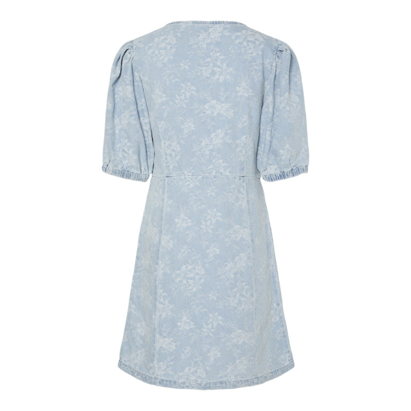 PIECES Feline S/S Denim Kjole / Light Blue Denim