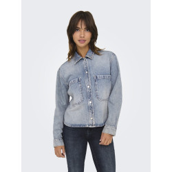 ONLY Cassie L/S Denim Skjorte - Light Blue Denim