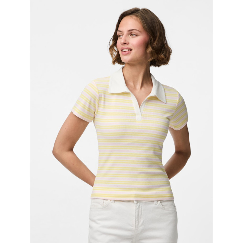 PIECES Jayjay S/S Polo - Pale Banana