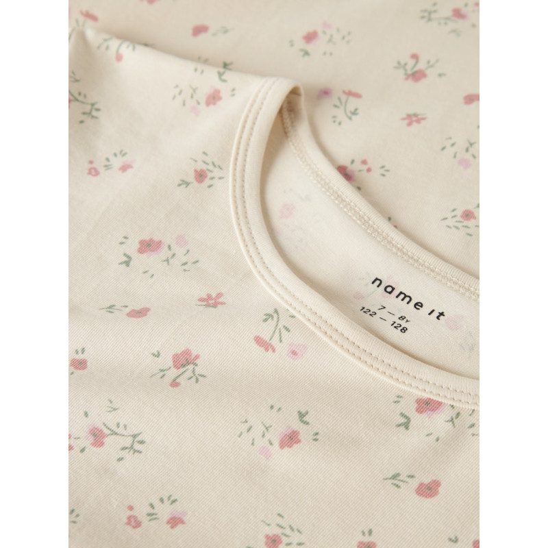 NAME IT KIDS Nightset Flower Natsæt - Turtledove