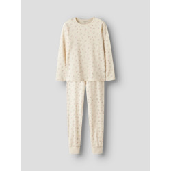 NAME IT KIDS Nightset Flower Natsæt - Turtledove