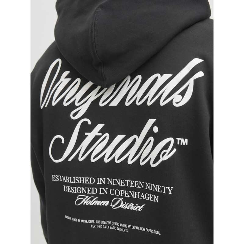 JACK & JONES Norrebro Typo Hoodie - Sort