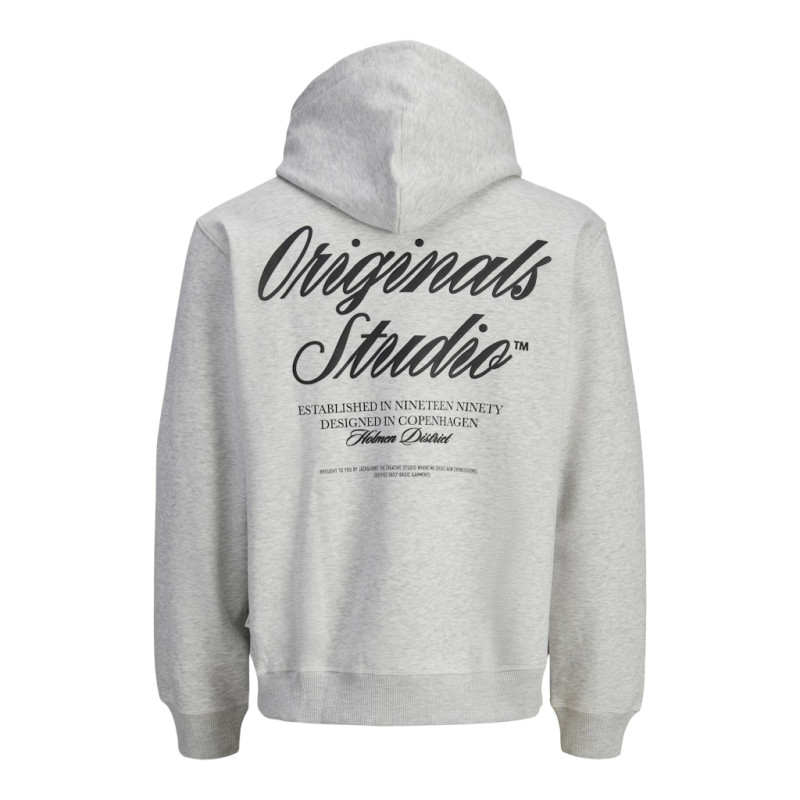 JACK & JONES Norrebro Typo Hoodie - White Melange