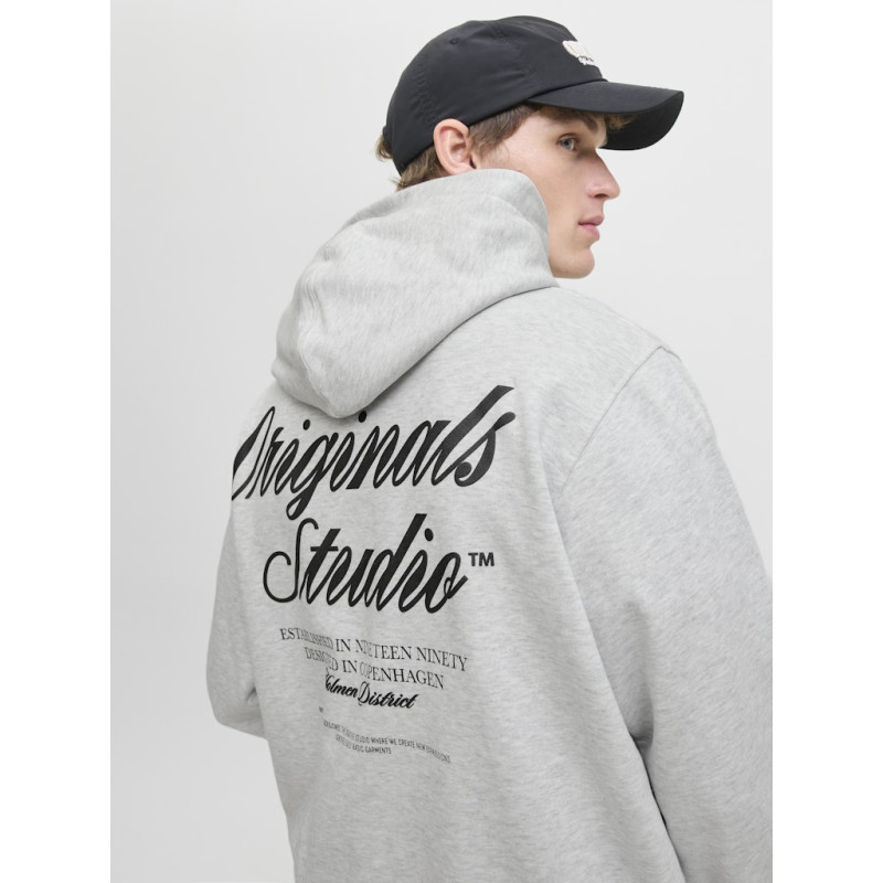 JACK & JONES Norrebro Typo Hoodie - White Melange