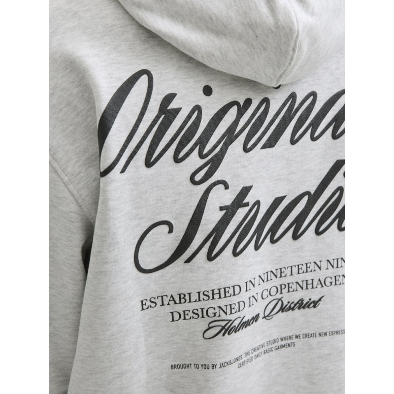 JACK & JONES Norrebro Typo Hoodie - White Melange