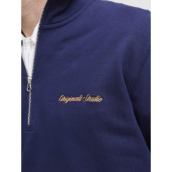 JACK & JONES Norrebro Broderet Sweatshirt - Ocean Cavern