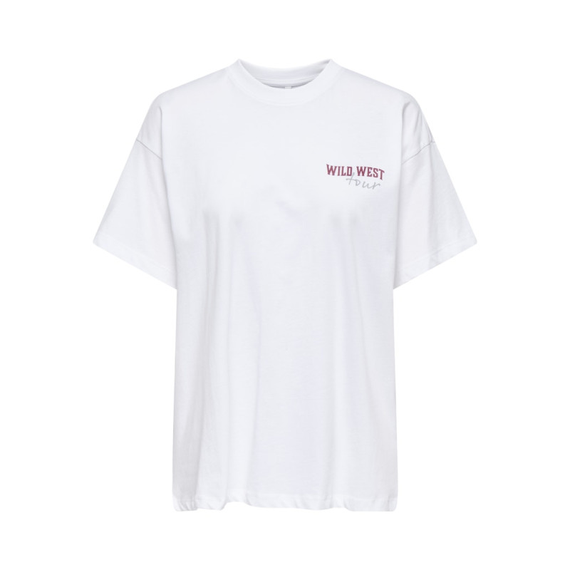 ONLY Vivi S/S Lovely T-shirt - Bright White / Wild West Tour