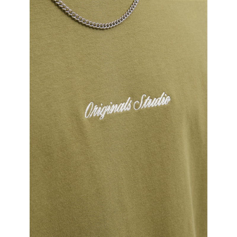 JACK & JONES PLUS Norrebro Broderet T-shirt - Olive Drab
