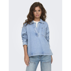 ONLY Birdie L/S Denim Skjorte - Light Blue Denim