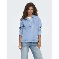 ONLY Birdie L/S Denim Skjorte - Light Blue Denim