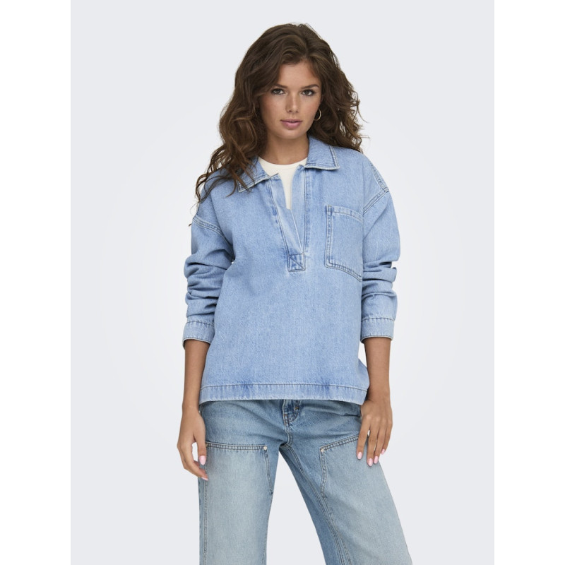ONLY Birdie L/S Denim Skjorte - Light Blue Denim