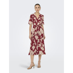 JDY Troya Midi Skjortekjole - Cabernet