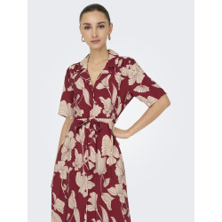 JDY Troya Midi Skjortekjole - Cabernet