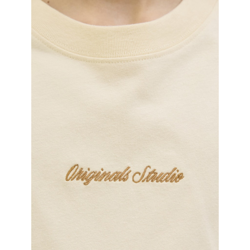 JACK & JONES JUNIOR Norrebro Broderet T-shirt - Antique White