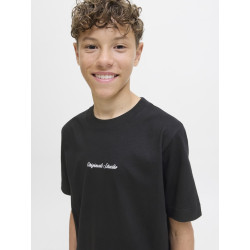 JACK & JONES JUNIOR Norrebro Broderet T-shirt - Sort