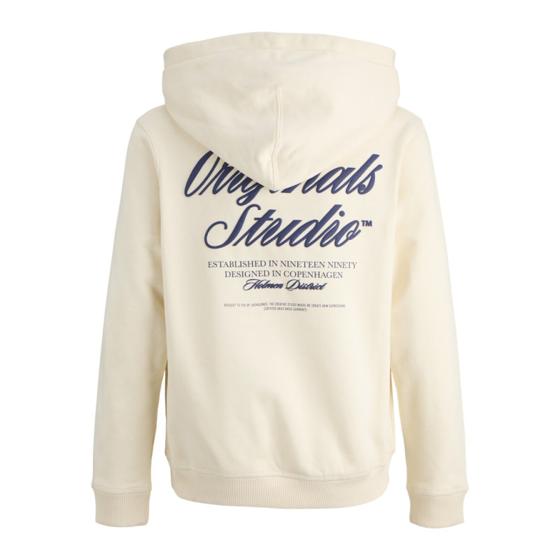 JACK & JONES JUNIOR Norrebro Typo Hoodie - Antique White