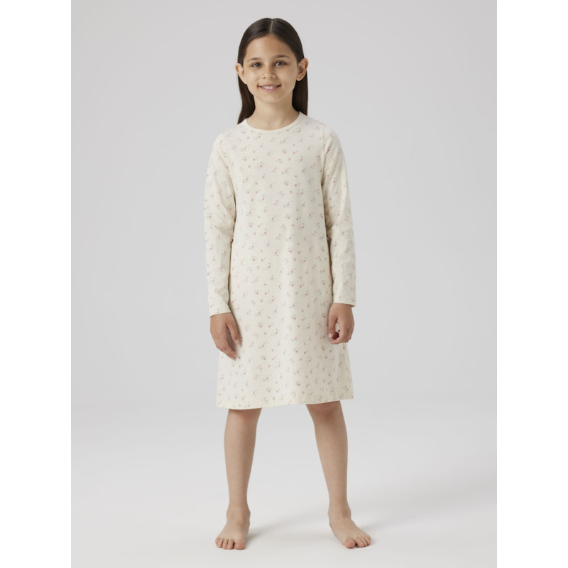 NAME IT KIDS Nightgown Flower Natkjole - Turtledove