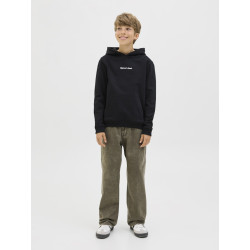JACK & JONES JUNIOR Norrebro Broderet Hoodie - Sort