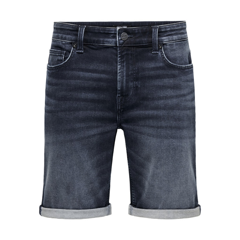 ONLY & SONS Ply Jog Denim Shorts - Dark Blue Denim