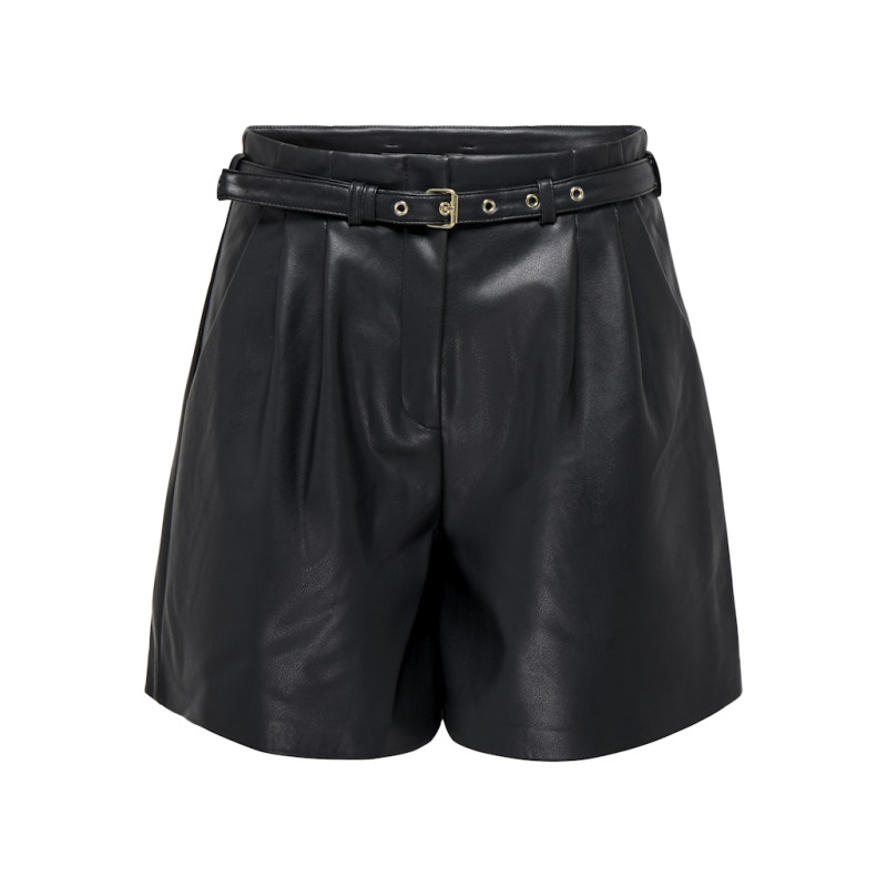 ONLY Heidi Imiterede Læder Shorts - Sort