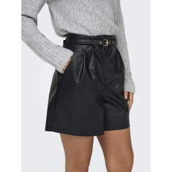 ONLY Heidi Imiterede Læder Shorts - Sort