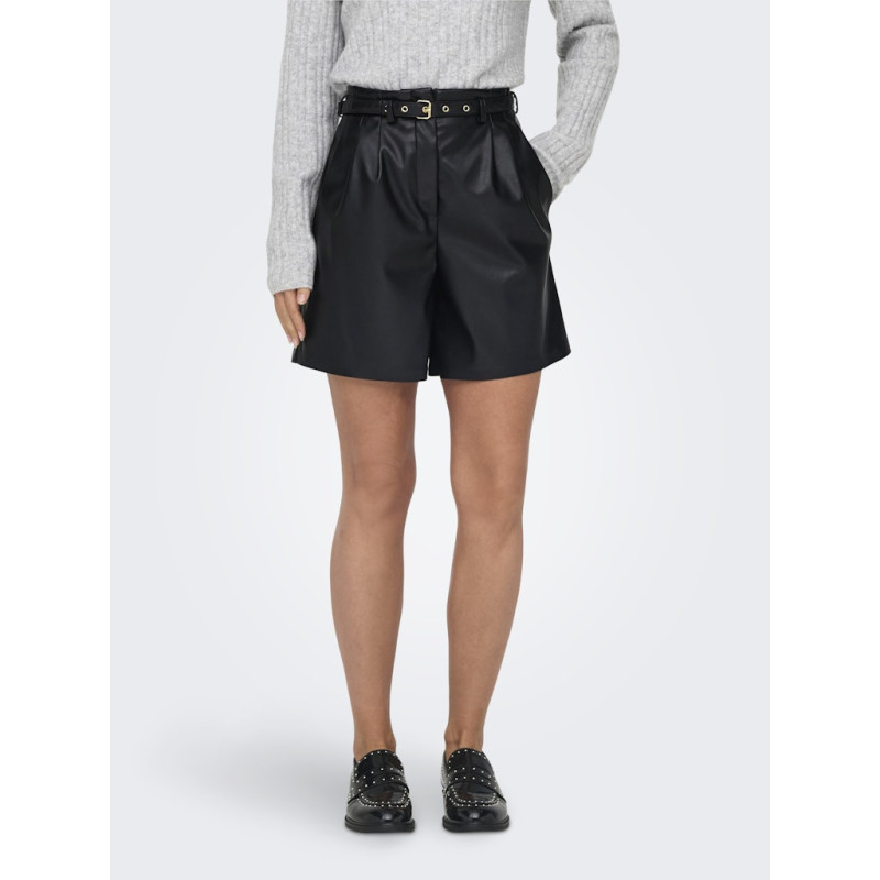 ONLY Heidi Imiterede Læder Shorts - Sort
