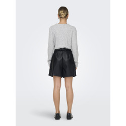 ONLY Heidi Imiterede Læder Shorts - Sort