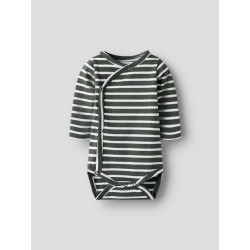 NAME IT BABY Kans L/S Wrap Bodystocking - Deep Forest