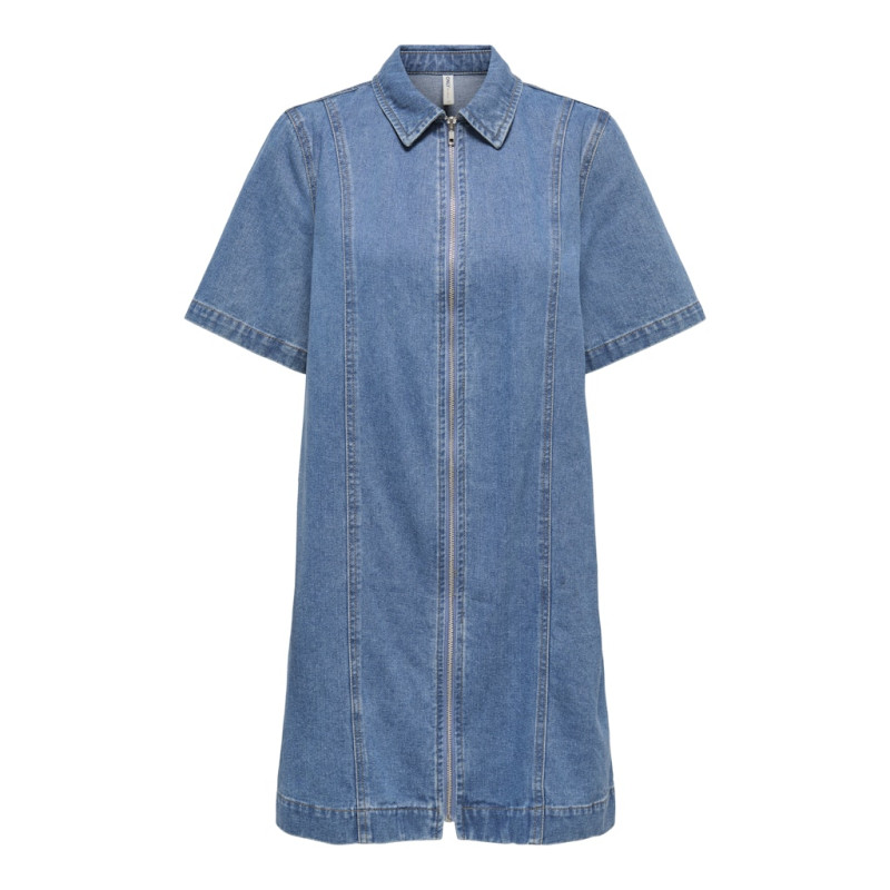 ONLY Rosenheim S/S Denim Kjole - Light Medium Blue Denim