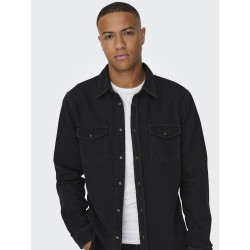 ONLY & SONS Bane Denim Skjorte - Dark Grey Denim