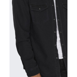ONLY & SONS Bane Denim Skjorte - Dark Grey Denim