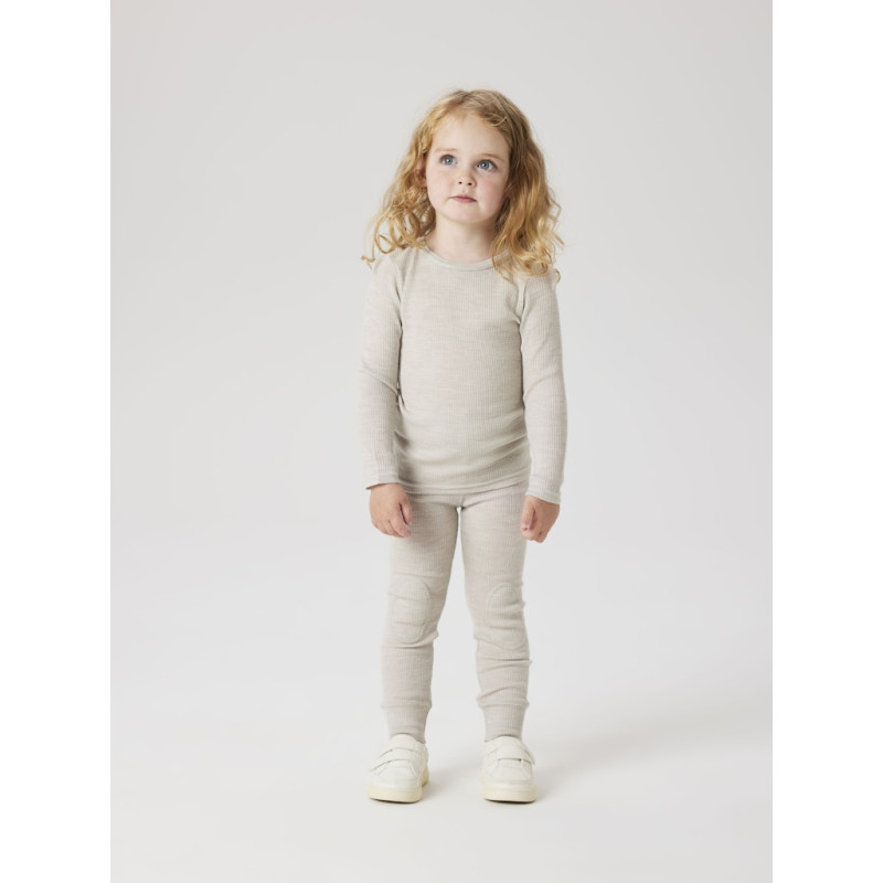 NAME IT MINI Wax Uld Leggings - Nacreous Cloud