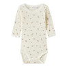 NAME IT BABY Wang Uld L/S Bodystocking - Snow White / Small Flowers