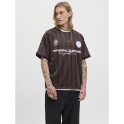 JACK & JONES Cover Retro Football T-shirt - Seal Brown