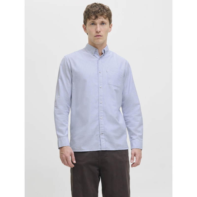 JACK & JONES Oxford Detail L/S Skjorte - Infinity / Stripes