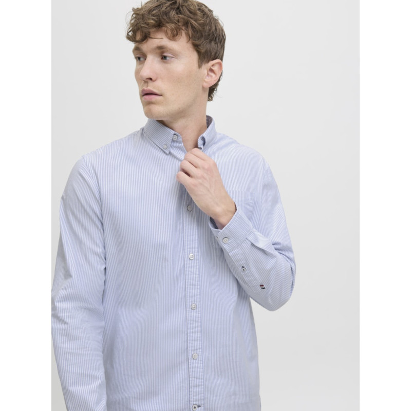 JACK & JONES Oxford Detail L/S Skjorte - Infinity / Stripes