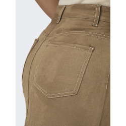 ONLY Stina Imiteret Ruskinds Nederdel - Cocoa Créme