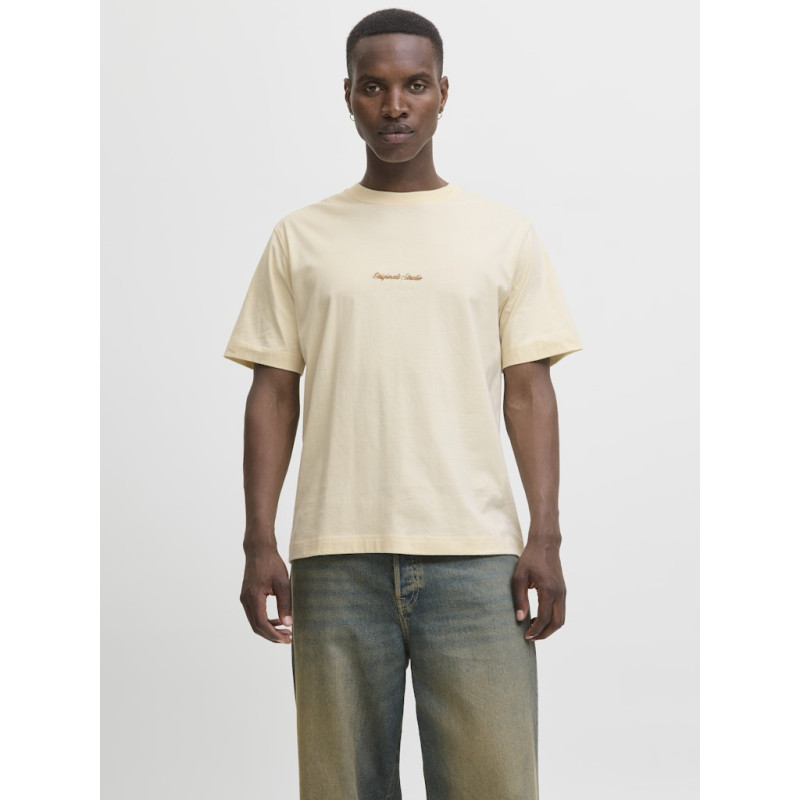 JACK & JONES Norrebro Broderet T-shirt - Antique White