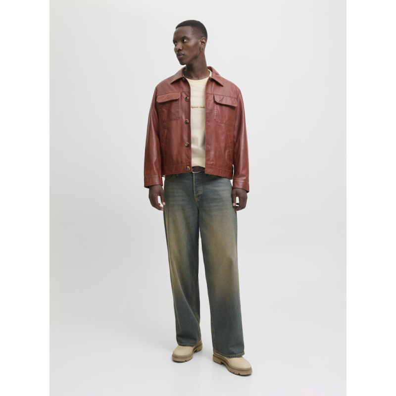 JACK & JONES Norrebro Broderet T-shirt - Antique White