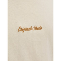 JACK & JONES Norrebro Broderet T-shirt - Antique White