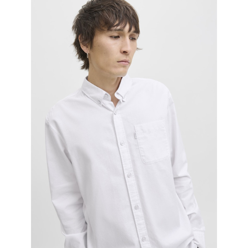 JACK & JONES Oxford Detail L/S Skjorte - Hvid