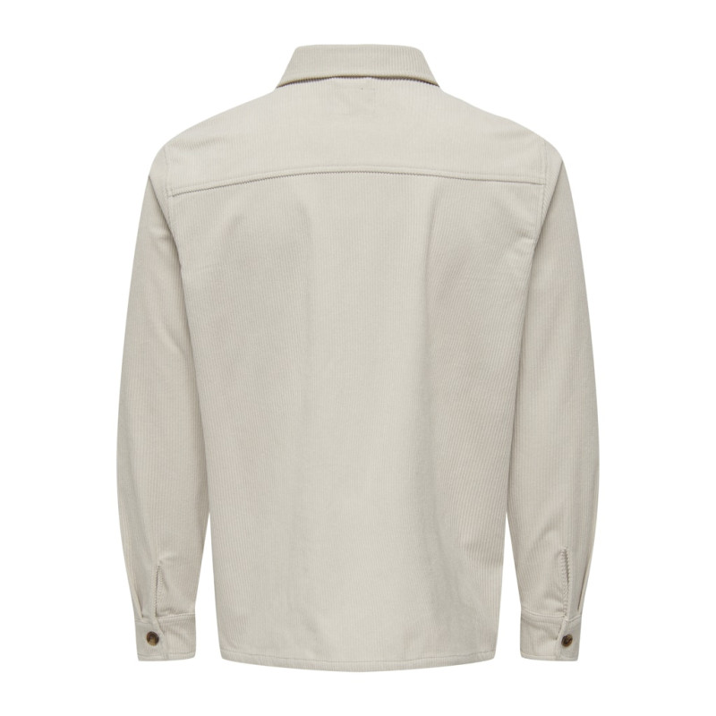 ONLY & SONS Tile Fløjl Skjorte - Pumice Stone