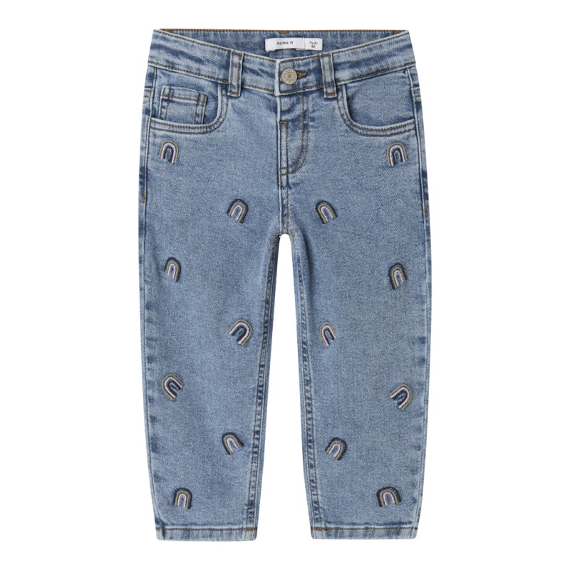 NAME IT MINI Bella Mom Jeans 1224 - Denim Blue / Rainbow