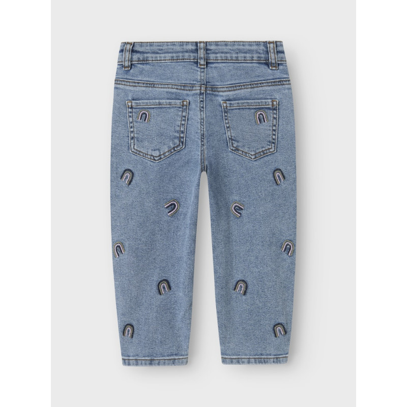 NAME IT MINI Bella Mom Jeans 1224 - Denim Blue / Rainbow