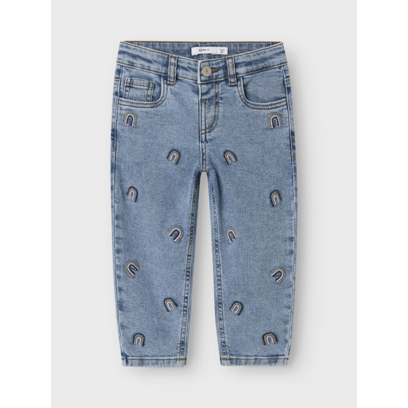 NAME IT MINI Bella Mom Jeans 1224 - Denim Blue / Rainbow