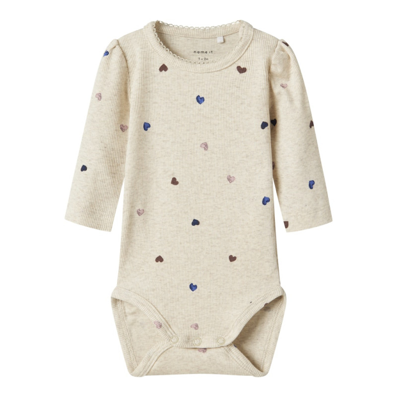 NAME IT BABY Nutti L/S Bodystocking - Peyote Melange
