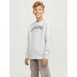 JACK & JONES JUNIOR Caleb Varsity Sweatshirt - White Melange