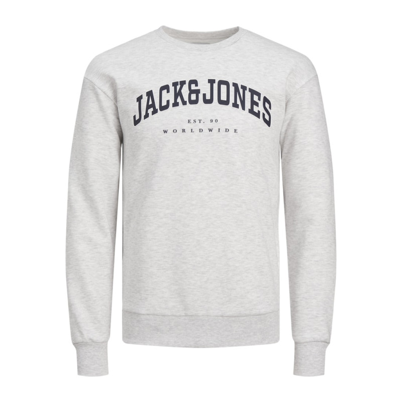 JACK & JONES JUNIOR Caleb Varsity Sweatshirt - White Melange