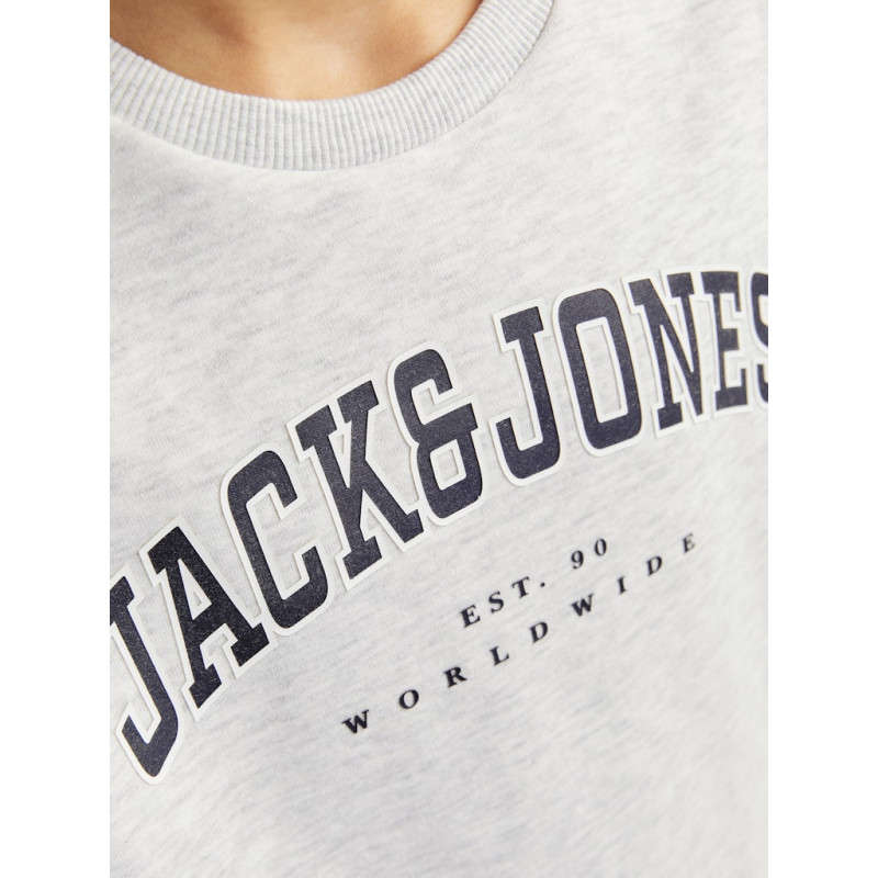 JACK & JONES JUNIOR Caleb Varsity Sweatshirt - White Melange